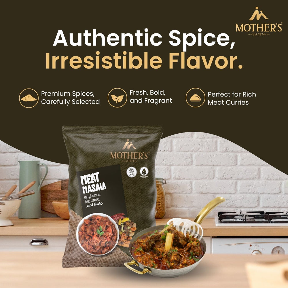 Homemade meat dishes can lack depth; Mother’s Meat Masala includes selected spices that give a rich, satisfying taste.