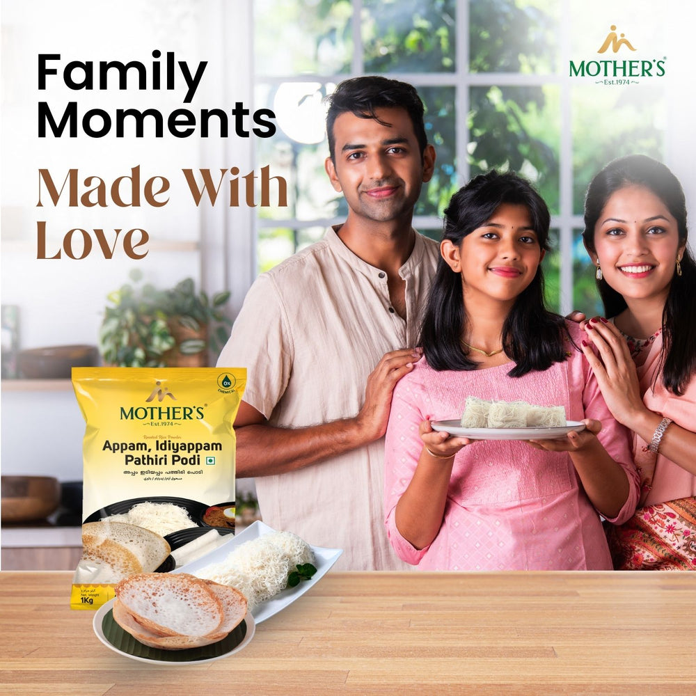 Busy mornings can make traditional preparation difficult, yet Mother’s Appam, Idiyappam & Pathiri Podi makes authentic Kerala favourites quick and effortless for the whole family.