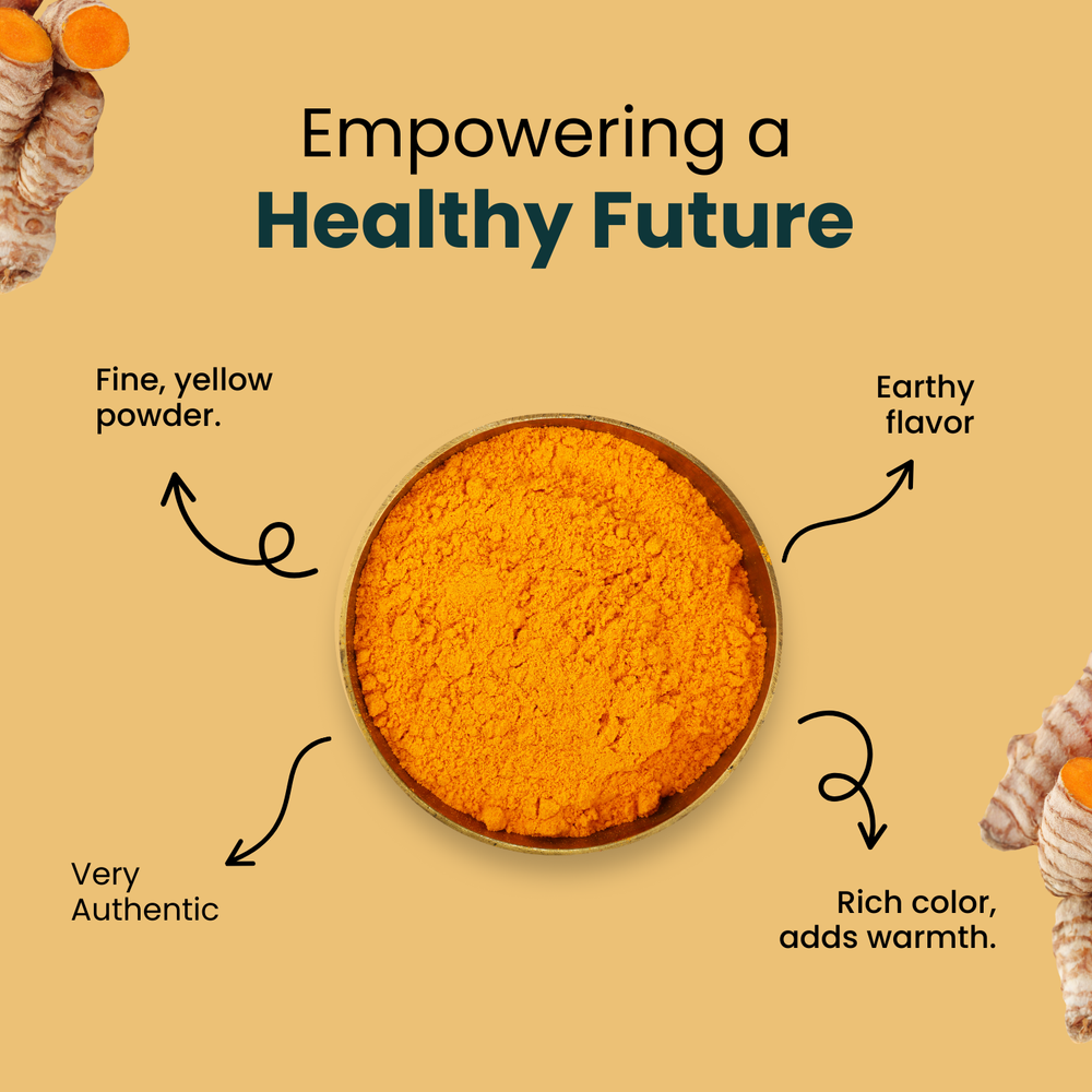 Mother’s Turmeric Powder with fine texture and vibrant yellow tone for smooth blending in dishes.