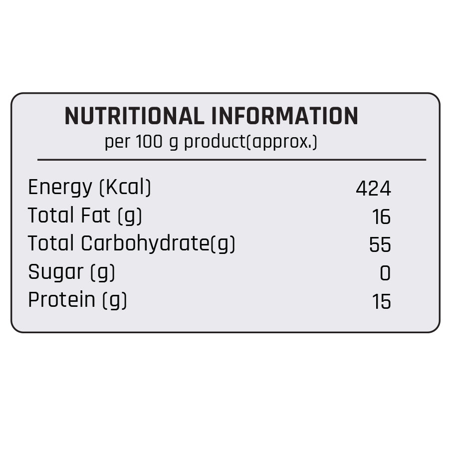 Nutrition details are often unclear on spice packs; Mother’s Sambar Powder includes clearly listed energy and nutrient values.