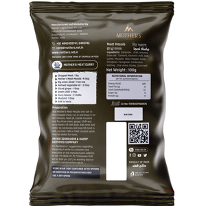 Cooking meat curries often feels complicated; Mother’s Meat Masala includes simple steps on the pack for easy preparation.