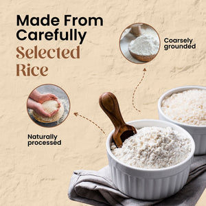 Mother’s White Puttu Podi is naturally processed from selected rice and coarsely ground to achieve the ideal texture for fluffy puttu.
