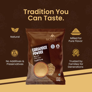 Packaged spices often lack authenticity; Mother’s Coriander Powder is milled for pure flavour trusted by families across generations.