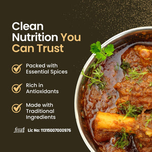 Additives are a common concern in masalas; Mother’s Meat Masala includes spices without artificial colours or preservatives.