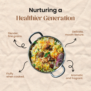 Mother’s Jeerakashala Kaima Rice gives soft, fluffy grains with a natural aroma, supporting nourishing everyday meals for families.