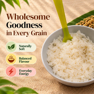 Mother’s Thanjavur Ponni Rice cooks naturally soft with balanced flavour, making it suitable for everyday family meals and South Indian dishes.